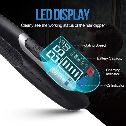 Men's Professional Hair Clipper with LCD Display , 4 Length Combs, Cordless Rechargeable Hair Trimmer - 618A - Toytexx Men's Professional Hair Clipper with LCD Display , 4 Length Combs, Cordless Rechargeable Hair Trimmer - 618A - Toytexx